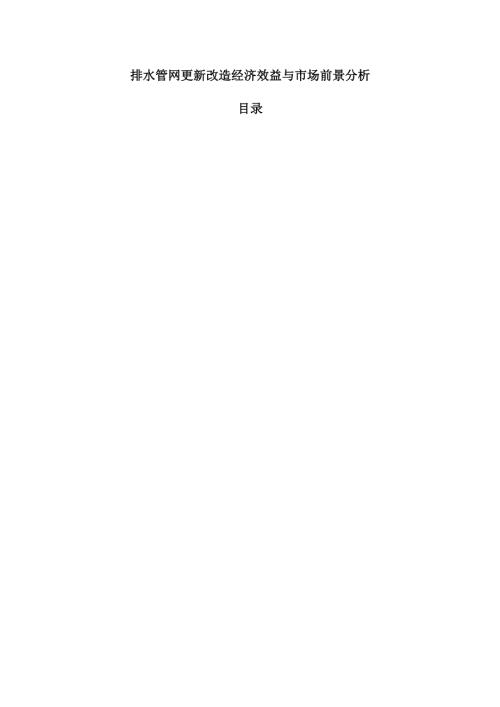 排水管网更新改造经济效益与市场前景分析.docx