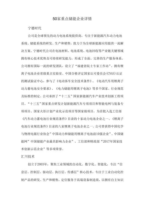 50家重点储能企业详情.docx