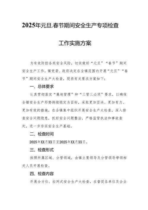 2025年乡镇开展《元旦、春节期间安全生产专项检查》工作方案 （3份）_80.docx