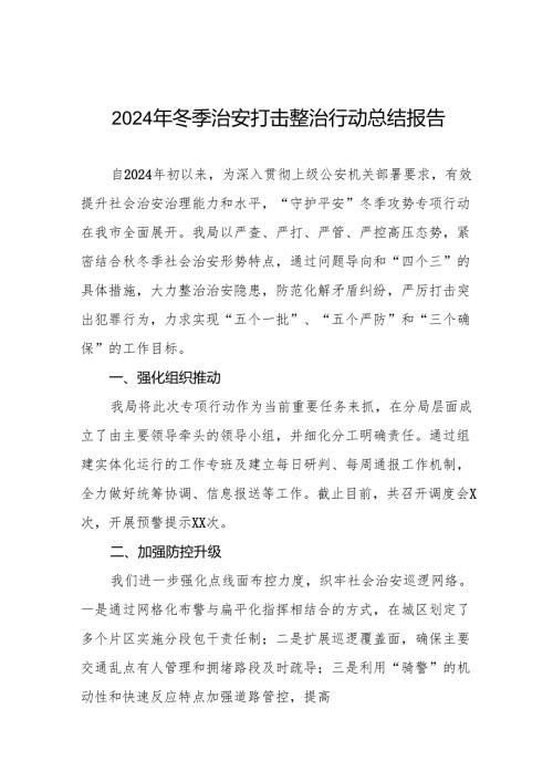 公安机关2024年冬季行动的情况报告十二篇.docx