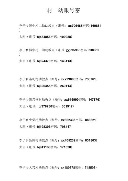 一村一幼账号密码.docx