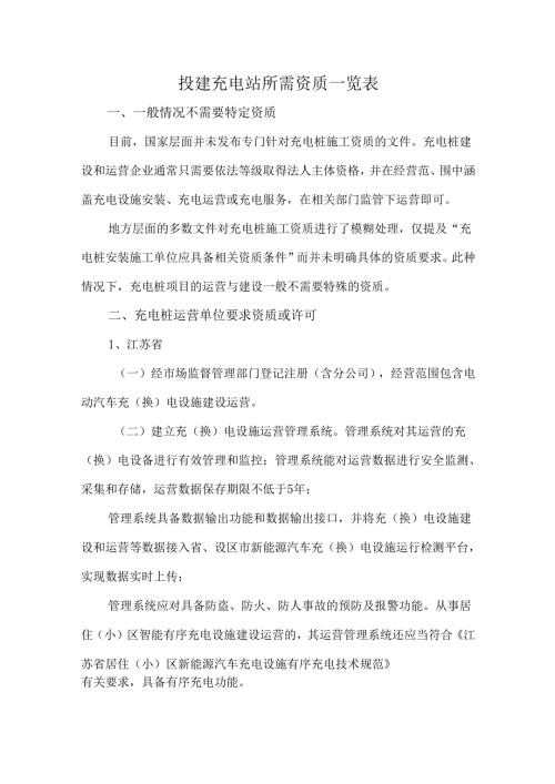 投建充电站所需资质一览表.docx