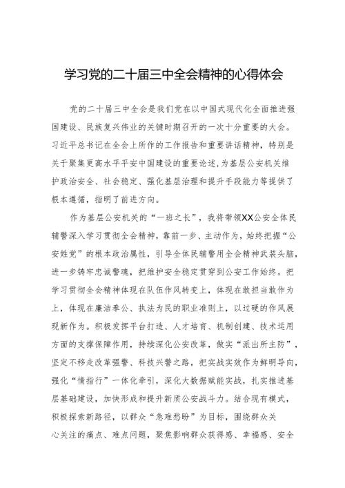 公安干警学习贯彻二十届三中全会精神心得体会32篇.docx