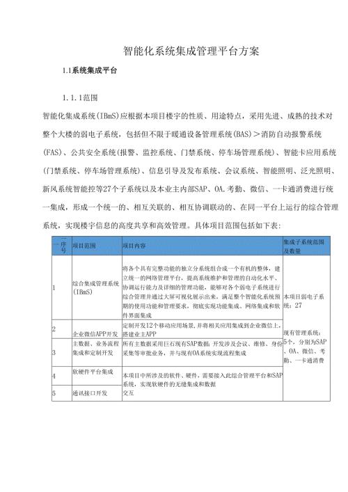 智能化系统集成管理平台方案.docx