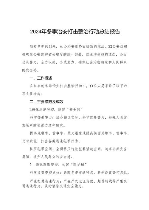 公安机关2024年冬季行动情况报告11篇.docx