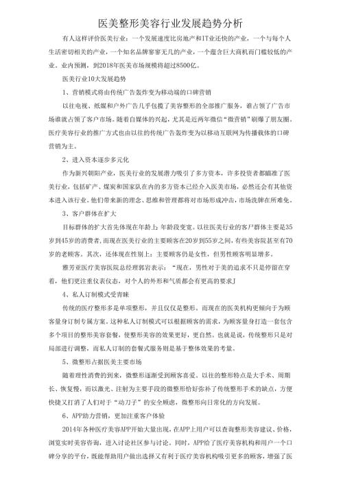 医美整形美容行业发展趋势分析.docx