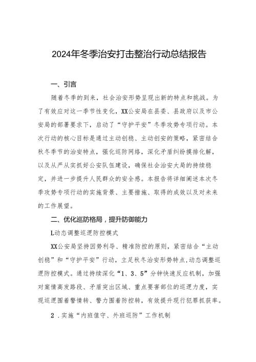 五篇市公安局2024年冬季治安打击整治行动工作总结.docx