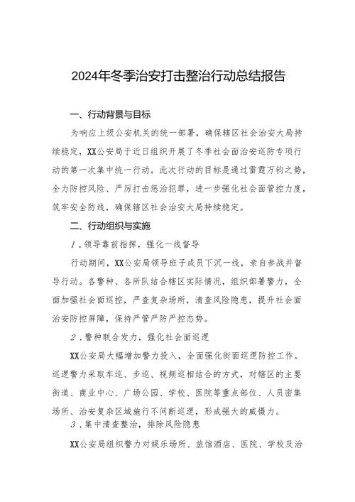 公安机关关于2024年冬季治安打击整治行动工作总结十二篇.docx
