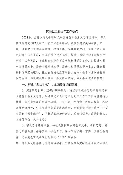 某局党组 2024 年工作要点.docx