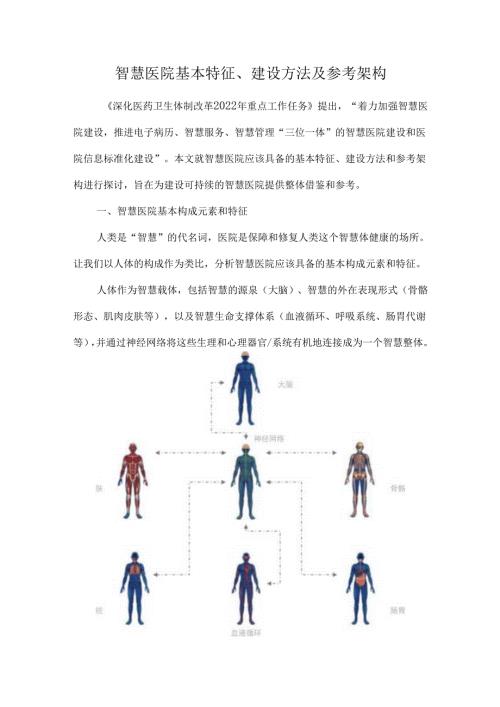 智慧医院基本特征、建设方法及参考架构.docx