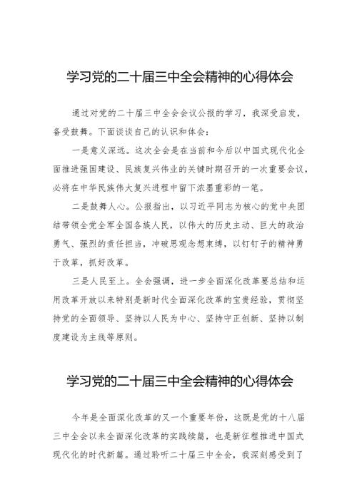 中国共产党第二十届中央委员会第三次全体会议精神的学习心得体会32篇.docx
