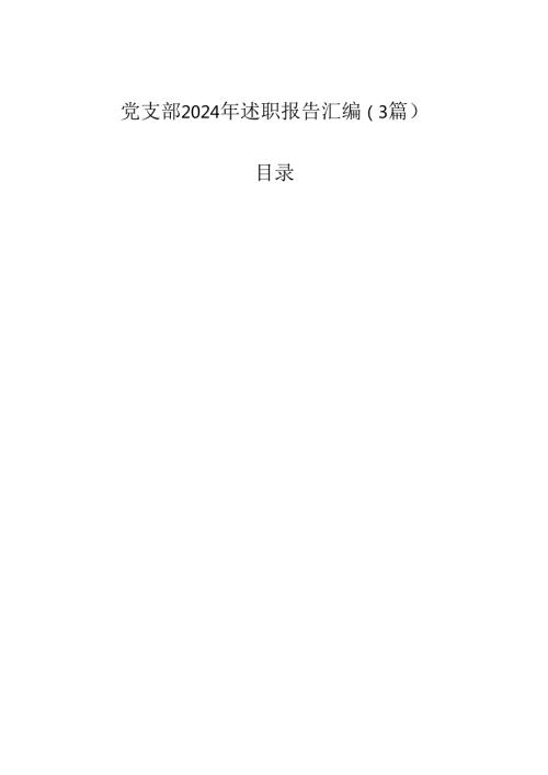 党支部2024年述职报告汇编（3篇）.docx