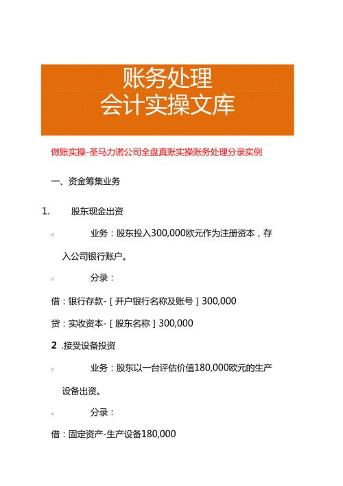 做账实操-圣马力诺公司全盘账务处理分录实例.docx