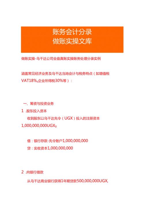 做账实操-乌干达公司全盘真账实操账务处理分录实例.docx