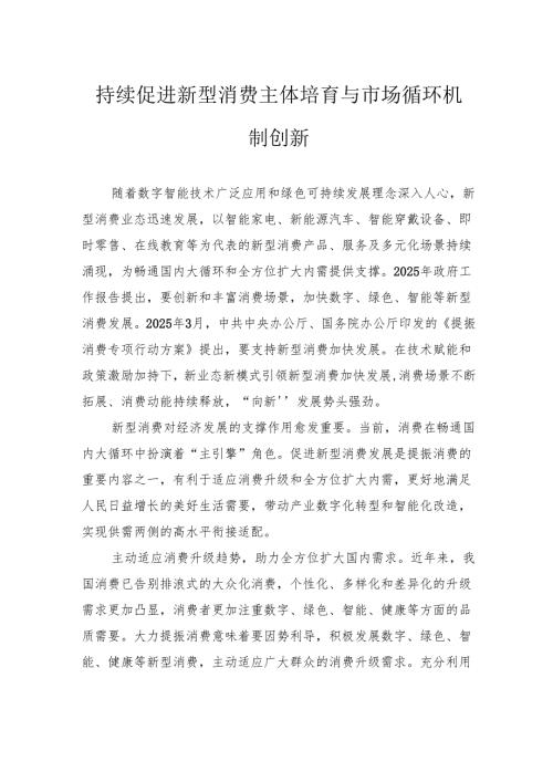 持续促进新型消费主体培育与市场循环机制创新.docx