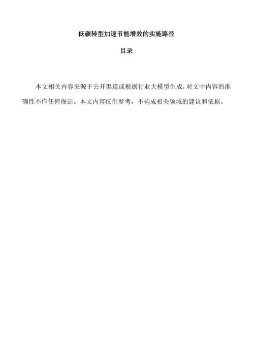低碳转型加速节能增效的实施路径.docx