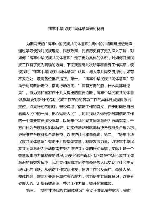 2025 铸牢中华民族共同体意识研讨材料 5篇精选范文.docx